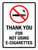 Thank You for Not Using E-Cigarettes Portrait - Wall Sign