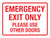 Emergency Exit Only - Please Use Other Doors Red Landscape - Wall Sign