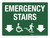 Emergency Stairs Down Arrows Down (ADA) Landscape - Wall Sign