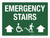 Emergency Stairs Down Arrows Up (ADA) Landscape - Wall Sign