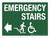 Emergency Stairs Down Left Arrow (ADA) Landscape  - Wall Sign