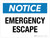 Notice: Emergency Escape Landscape - Wall Sign