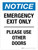 Notice: Emergency Exit Only - Please Use Other Doors Portrait - Wall Sign
