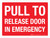 Pull To Release Door In Emergency Red Landscape - Wall Sign