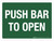 Push Bar To Open Landscape - Wall Sign