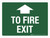To Fire Exit Up Arrow Landscape - Wall Sign