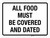 All Food Must Be Covered And Dated Landscape - Wall Sign