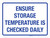 Ensure Storage Temperature Is Checked Daily Landscape - Wall Sign