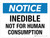 Notice: Inedible Not For Human Consumption Landscape - Wall Sign