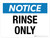 Notice: Rinse Only Landscape - Wall Sign