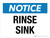 Notice: Rinse Sink Landscape - Wall Sign