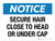 Notice: Secure Hair Close To Head Or Under Cap Landscape - Wall Sign