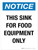 Notice: This Sink For Food Equipent Only Portrait - Wall Sign