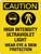 Caution: High Intensity Ultraviolet Light Wear Eye & Skin Protection with Icons Portrait - Wall Sign