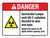 Danger: Germicidal Lamps Emit UV-C Radiation Harmful To Skin And Eyes ANSI Landscape - Wall Sign
