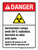 Danger: Germicidal Lamps Emit UV-C Radiation Harmful To Skin and Eyes ANSI Portrait - Wall Sign
