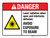 Danger: Laser Radiation When Open And Interlocks Defeated Avoid Exposure To Beam ANSI Landscape - Wall Sign