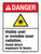 Danger: Visible And Or Invisible Laser Radiation Avoid Direct Exposure To Beam ANSI Portrait - Wall Sign