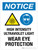 Notice: High Intensity Ultraviolet Light Wear Eye Protection Portrait - Wall Sign