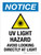 Notice: UV Light Hazard Avoid Looking Directly At Light Portrait - Wall Sign