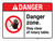 Danger: Danger Zone Stay Clear Of Rotary Table ANSI Landscape - Wall Sign