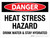 Danger: Heat Stress Hazard - Drink Water & Stay Hydrated Landscape - Wall Sign