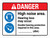 Danger: High Noise Area - Hearing Loss May Occur - Double Hearing Protection ANSI Landscape - Wall Sign