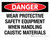 Danger: Wear Protective Safety Equipment When Handling Caustic Materials Landscape - Wall Sign