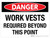 Danger: Work Vests Required Beyond This Point Landscape - Wall Sign