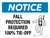 Notice: Fall Protection Required 100% Tie-Off Landscape - Wall Sign