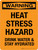 Warning: Heat Stress Hazard - Drink Water and Stay Hydrated Portrait - Wall Sign
