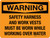 Warning: Safety Harness And Work Vests Must Be Worn While Working Over Water Landscape - Wall Sign