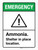 Emergency: Ammonia Shelter in Place Location ANSI Portrait - Wall Sign