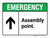 Emergency: Assembly Point with Up Arrow ANSI Landscape - Wall Sign