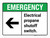 Emergency: Electrical Propane Shutoff Switch with Left Arrow ANSI Landscape - Wall Sign