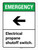 Emergency: Electrical Propane Shutoff Switch with Left Arrow ANSI Portrait - Wall Sign