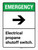 Emergency: Electrical Propane Shutoff Switch with Right Arrow ANSI Portrait - Wall Sign