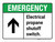 Emergency: Electrical Propane Shutoff Switch with Up Arrow ANSI Landscape - Wall Sign