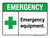 Emergency: Emergency Equipment ANSI Landscape - Wall Sign