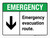 Emergency: Emergency Evacuation Route with Down Arrow ANSI Landscape - Wall Sign