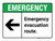 Emergency: Emergency Evacuation Route with Left Arrow ANSI Landscape - Wall Sign
