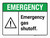 Emergency: Emergency Gas Shutoff ANSI Landscape - Wall Sign
