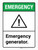 Emergency: Emergency Generator ANSI Portrait - Wall Sign
