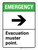 Emergency: Evacuation Muster Point with Right Arrow ANSI Portrait - Wall Sign
