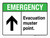 Emergency: Evacuation Muster Point with Up Arrow ANSI Landscape - Wall Sign