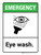 Emergency: Eye Wash ANSI Portrait - Wall Sign