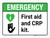 Emergency: First Aid and CPR Kit ANSI Landscape - Wall Sign