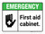 Emergency: First Aid Cabinet ANSI Landscape - Wall Sign