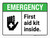 Emergency: First Aid Kit Inside ANSI Landscape - Wall Sign