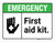Emergency: First Aid Kit ANSI Landscape - Wall Sign